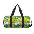 thumbnail image 3 of Rocae Cartoon Frog Print Round Travel Duffel Bag and Fitness Bag, Women's Waterproof Weekend Tote, Men's Travel and Fitness Essentials, 3 of 8