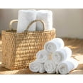 thumbnail image 3 of MadeTerra S White Premium Hand Towels: Pack of 12, 100% Cotton, Soft & Absorbent Face Towels, Perfect for Spa, Gym, and Bathroom ( Size 13''x13'' ), 3 of 6