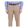 thumbnail image 6 of Mens Classic Fit Solid Tan Flat Front Wool Dress Pants, 6 of 9