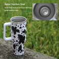thumbnail image 3 of 40 oz tumbler with handle and straw, leakproof tumbler with a Lid and Straw stainless steel Vacuum insulated Tumbler Travel Coffee Mug (Blue Cow), 3 of 6