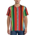 thumbnail image 4 of Haiem Hip Hop Hipster Baseball Jersey Button Down Shirts Sports Uniforms Men Women Jersey(Mexican Serape Blanket Stripes,Medium), 4 of 9