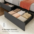 thumbnail image 6 of Garvee Queen Size Platform Bed Frame with 4 Storage Drawers, Linen Upholstered, Adjustable Upholstered Headboard, Wooden Slats Support, No Box Spring Needed, Noise-Free, Easy Assembly, Grey, 6 of 7