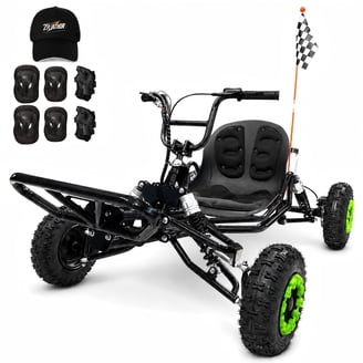 Coleman KT196 196cc Gas Powered Go Kart - Black frame with a two
