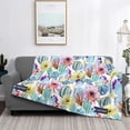 thumbnail image 2 of Honeii Cactus1 print throw blanket, crafted from cozy cotton flannel, offers versatile home decor as a bedding suitable for all seasons.-80"x60", 2 of 6