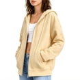 thumbnail image 6 of Women's Full Zip Hoodie Drop Shoulder Long Sleeve Oversized Sweatshirt with Pockets Casual Outerwear, 6 of 8