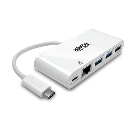 Tripp Lite 3-Port USB-C hub w/ GbE, USB-C Charging USB Type C USB 3.1 Hub (U460-003-3AG-C)