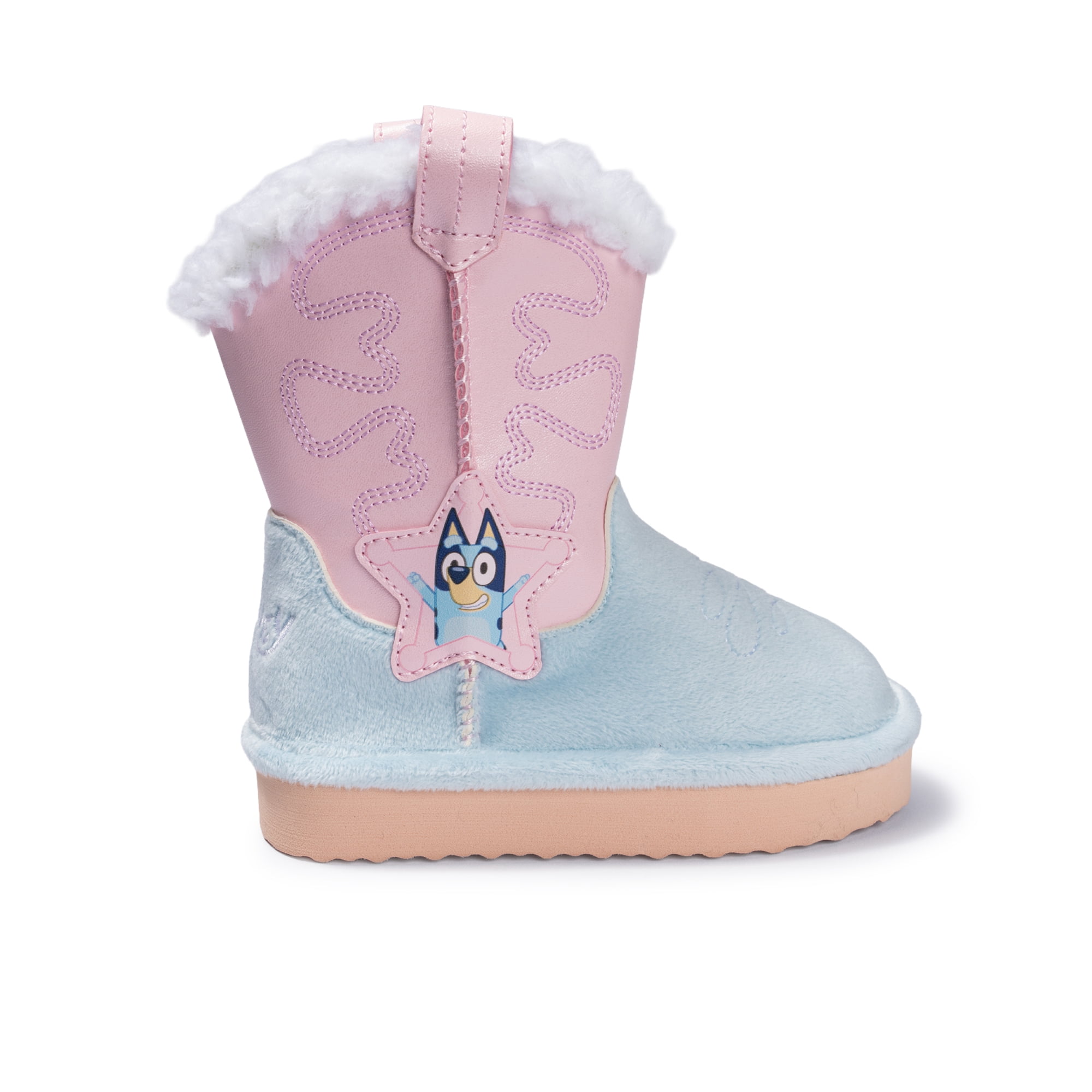 Bluey Toddler Girls Cowgirl Faux Shearling Boots