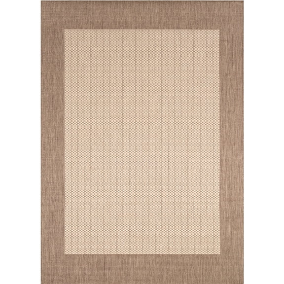 Couristan 5.75' x 9' Checkered Rectangular Area Throw Rug - Beige and Green