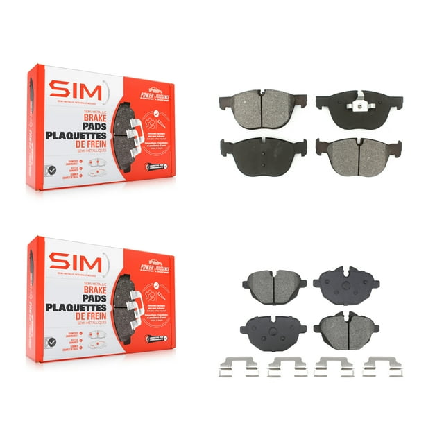 SIM Front Rear Semi-Metallic Brake Pads Kit for Car 2016-2018 BMW X4 M40i KSM-100635