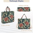 thumbnail image 6 of FORMRS Womens Corduroy Tote Bag Crossbody Shoulder Handbag with Pocket, Retro Christmas Poinsettia, 6 of 7