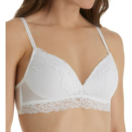 Women's Self Expressions SE1130 Point d'Esprit Lace Band Bralette (Best Sports Bra For 32ddd)