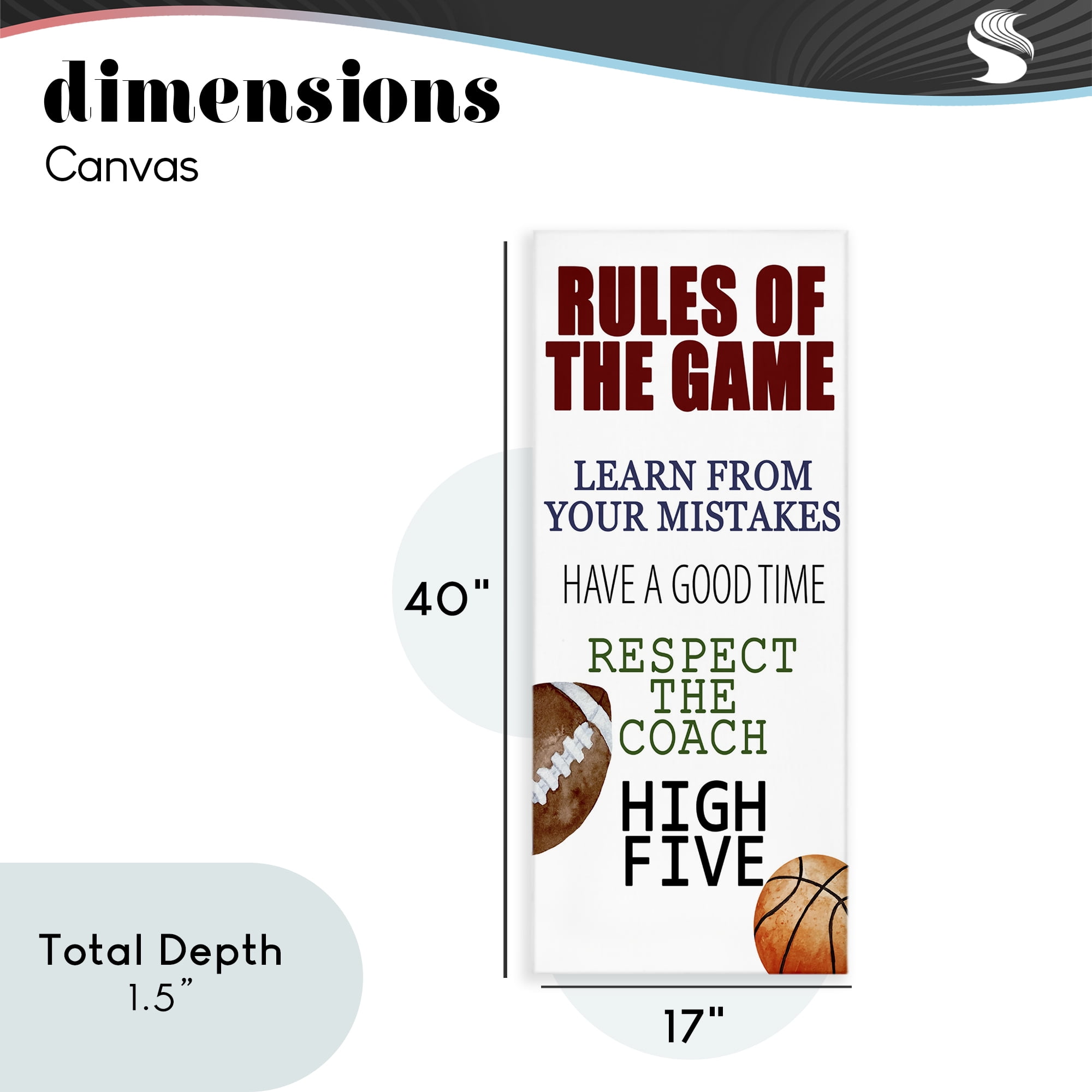Motivational Rules Of The Game Canvas Wall Art, design by Kim Allen