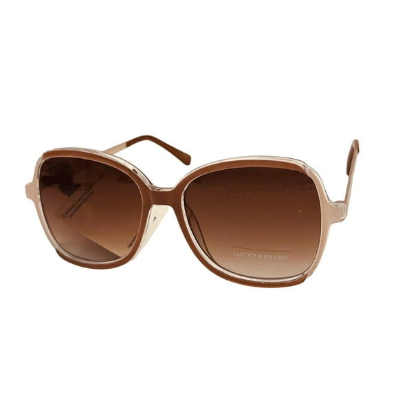 Lucky Brand Womens Brown Pink Oversized Square Plastic Sunglass, Arbo