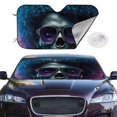thumbnail image 2 of Kdxio Punk Style Blue Haired Skull Print Windshield Sun Shade,UV Rays and Sun Heat Protection,Sunshade for Car Windshield,Car Shade Front Windshield - Small, 2 of 5