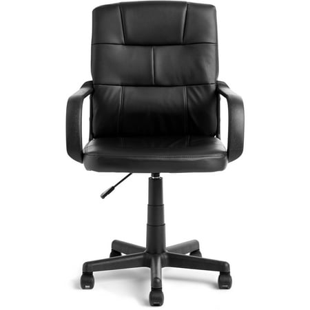 Mainstays Tufted Leather Mid-Back Office Chair, Multiple