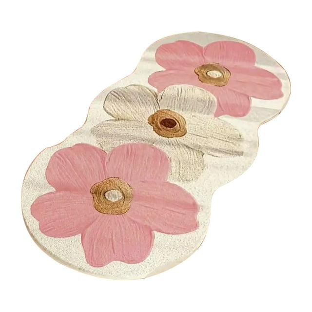 Gkeoshab Polyester carpet Flower Pattern Non Slip Washable Rugs Floor Mat Entryway Rug Non Slip Kitchen Floor Mats With Rubber Backing For Entrance Bedroom Bathroom Indoor Door Carpet For Home