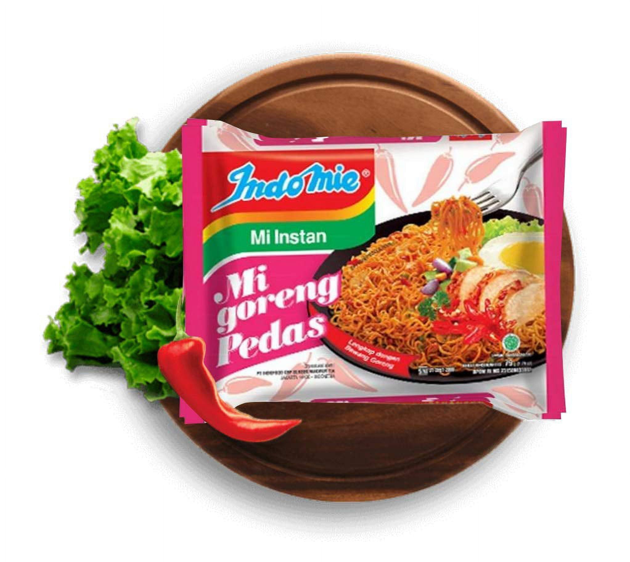 Indomie Mi Goreng Instant Stir Fry Noodles, Halal Certified, Hot & Spicy Flavor, 30 Count, 2.82 oz