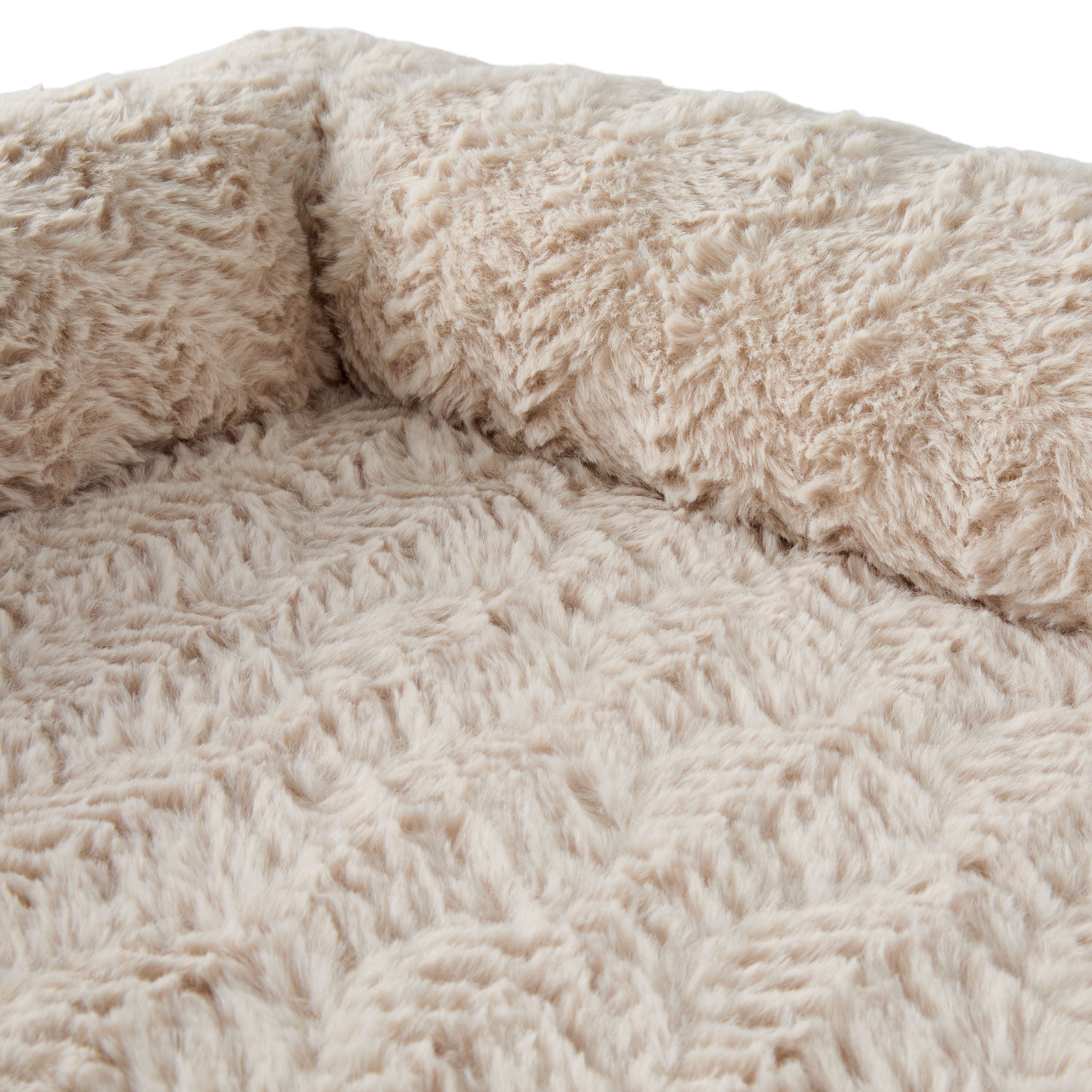 Vibrant Life Small Orthopedic Bolster Dog Bed, Tan, 23" x 28"