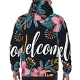 thumbnail image 7 of Cauagu Floral Welcome Sign for Men's Pullover Hooded Sweatshirt Athletic Casual Hoodie Aautumn Hoodie Sweatshirt for Men Pullover Casual Hooded Sweatshirt-Large, 7 of 7