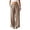 Khaki, variant on Wide Leg Pants for Women Summer Casual Loose Flowy Palazzo Pants High Waisted Button Down Beach Pants with Pockets, Black, Size M