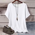 thumbnail image 2 of Plebaso Hauts d'Été pour Femmes Manches Courtes Col Rond T-Shirts Confortables Blouses Amples pour Femmes, 2 of 5