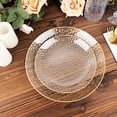 thumbnail image 5 of BalsaCircle 10 Clear 7" Round Hammered Disposable Salad Dinner Plastic Plates Glitter Gold Trim Party Tableware Decorations, 5 of 8