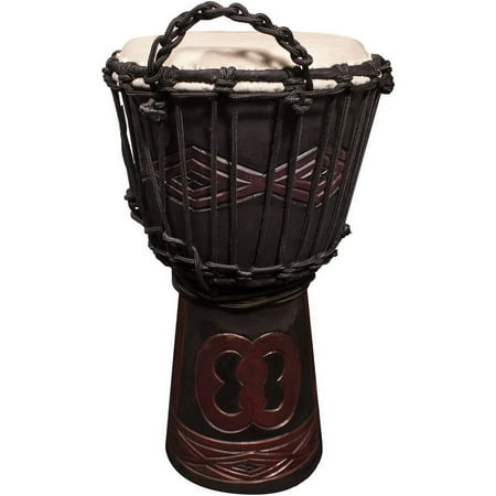 Sawtooth Tribe Series 8" Hand-Carved Unity Design Rope Djembe