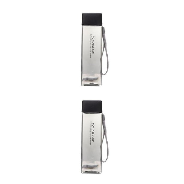 Botella de agua Simple 450ml Bewildely con hervidores Negro transparente 2Conjunto
