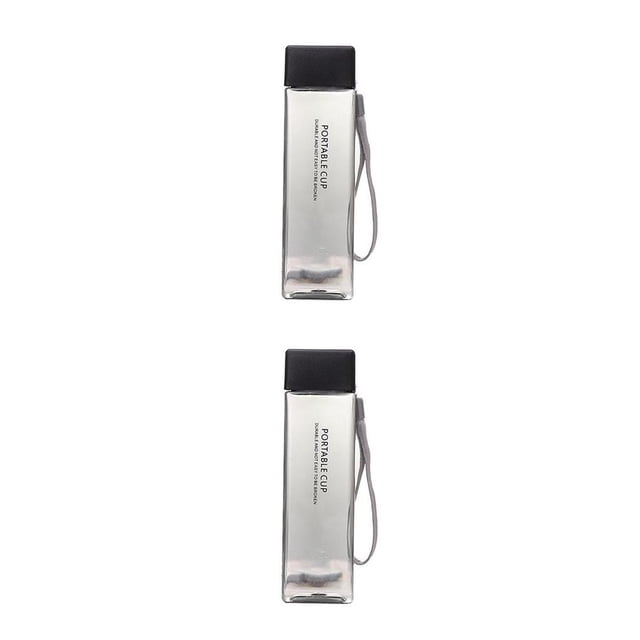 Botella de agua Bearachild Contenedor de líquido 450 ml Gran capacidad Deportes Taza al aire libre 2piezas Negro transparente