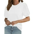 thumbnail image 6 of Generic Women's Puff Short Sleeve Sweater 2025 Spring Summer Tops Trendy Business Casual Outfits Work Blouses Clothes, 6 of 7