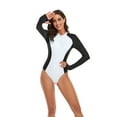 thumbnail image 4 of SWSMCLT Women's Rash Guard Surf One Piece Rashguard High Waisted Bathing Suit Beach Padded Summer Long Sleeve Swimming Swimsuit Black 4-6, 4 of 4