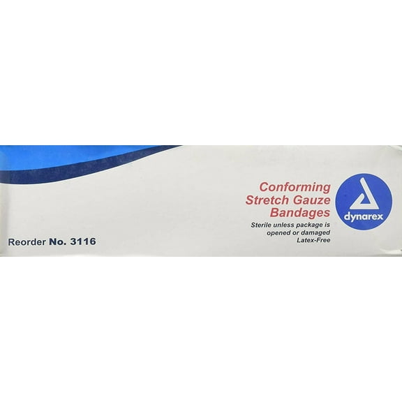 Dynarex Gauze Conform Stretch 6" x4.1YD 6 ea Pack of 4