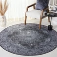 thumbnail image 2 of SAFAVIEH Tucson Donovan Oriental Machine Washable Area Rug, Black/Grey, 4' x 4' Round, 2 of 8