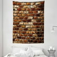 thumbnail image 1 of Brown Tapestry, Old Grunge Brick Wall Aging Construction Rustic Home Structure Dirty Facade, Wall Hanging for Bedroom Living Room Dorm Decor, 60W X 80L Inches, Brown Chesnut Brown, by Ambesonne, 1 of 2