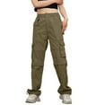 thumbnail image 4 of JJHGVB Cargo Pants Women High Waisted Pants Women's Outdoor Quick Drying With Multiple Pockets And Detachable Style Elastic Windbreaker Pants Wide Leg Pants Woman Baggy Pants Khaki L, 4 of 9