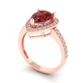 thumbnail image 2 of 2.36 ct Pear Cut Natural Garnet with Simulated Diamond Halo Accents 14K Rose Gold Womens Engagement Ring, 2 of 5