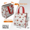 thumbnail image 3 of Pioneer Flower Floral Print Pattern Insulated Lunch Bag for Women & Adults,Large Portable Soft Cooler Lunch Bag,Thermal Food Storage Tote with Pearl Cotton,8.66L,8.75x5.75x9.5 Inch, 3 of 6