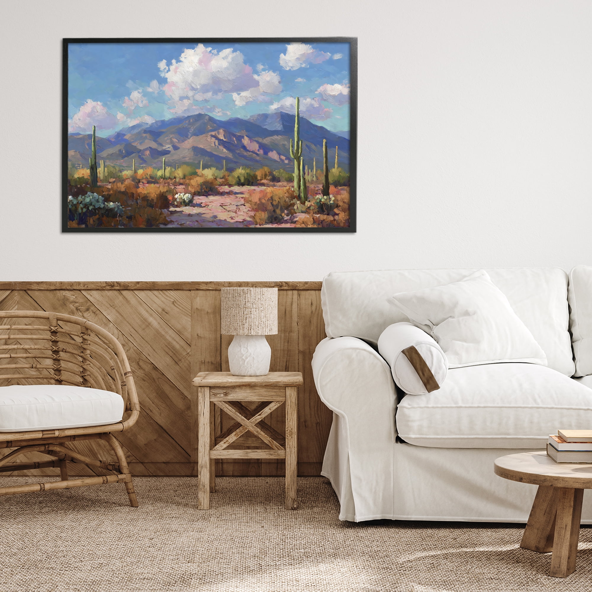 Stupell Industries Desert Mountains at Sunset Glow Black Framed Giclee Art, design by Gina Kelly