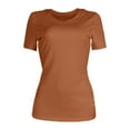 thumbnail image 5 of Summer Tops for Women Lightweight Long Sleeve Shirt Women Tops Summer Large Ladies Football Shirts Athletic V Neck Shirts Short Sleeve for Womens Compression T Shirt Tennis Turtle Brown L, 5 of 5