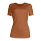 thumbnail image 5 of Top de manga corta con cuello redondo y canalé ajustado para mujer: elegante prenda para combinar, versátil con vaqueros o faldas - S-XXL, 5 of 5