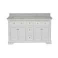 thumbnail image 2 of Sydney 60" Double Bathroom Vanity with White Cabinet and Carrara Marble Top, 2 of 6
