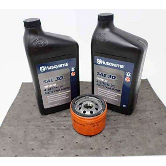 Husqvarna Oil Change Kit w/Oil pad and 30W Oil for Briggs Engine