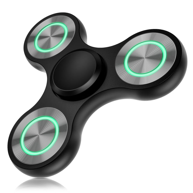 Fidget Spinner ATESSON Ultra Duradero de acero inoxidable negro