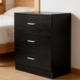 thumbnail image 5 of Ktaxon Black 3 Drawer Dresser Nightstand Modern Wood Chest of Drawers Bedroom Black Finish, 5 of 6