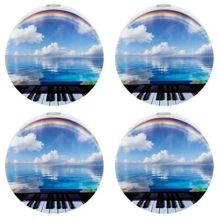 

Night Light Night Lights Plug into Wall 4-Pack Nightlight Plug in Night Light Dusk to Dawn Night Lamp Led Night Light for Adults Kids Room Sea Sky Rainbow Cloud Piano Art