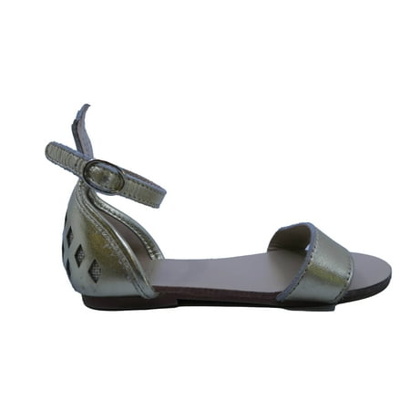 

Pre-owned Janie and Jack Girls Gold Sandals size: 7 Toddler