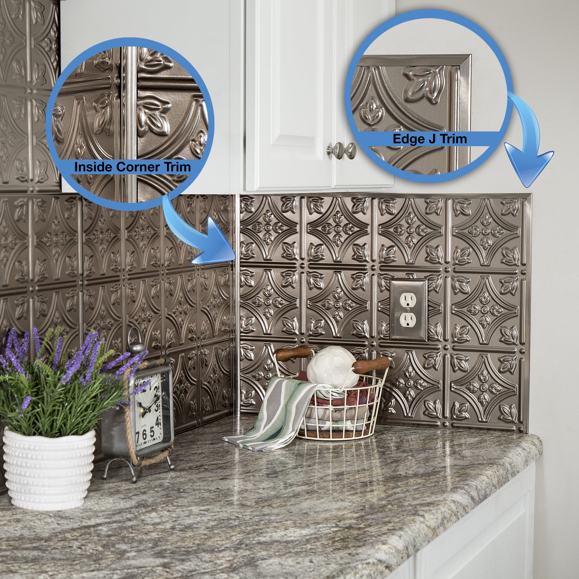 FASÄDE Large Profile Backsplash Accessory Kit in Brushed Nickel