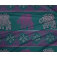 thumbnail image 4 of oneOone Polyester Lycra Fabric Floral & Elephant Block Printed Craft Fabric BTY 56 Inch Wide, 4 of 4