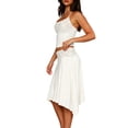 thumbnail image 2 of Women 2 Piece Lace Halter Neck Crop Top and Midi Skirt Set Summer Vacation Going Out Outfits White S, 2 of 10