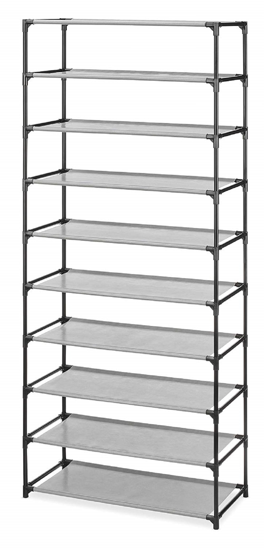 walmart plastic shoe rack on Whitmor Spacemaker Storage Rack 10 Tier Shelving Black Walmart Com Walmart Com
